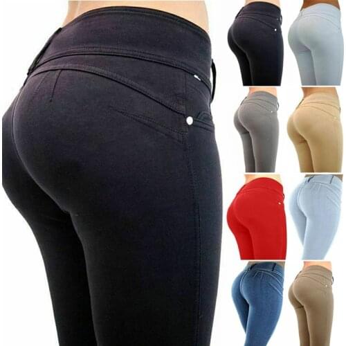 Women‘s Leggings Long Pant Casual Pants Slim Solid Color Stretchy Push Up Fitness Workout Breathable For Running Summer