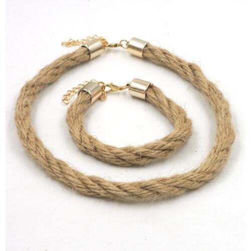 Natural hemp cord bdsm rope day choker bracelet set fetish authentic bondage submissive collar nw043