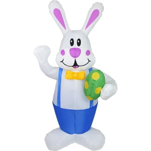 1.9m Inflatable Easter Bunny Doll Toy LED Night Light Figure Yard Outdoor Garden Party Ornament Decorations US/UK/EU/AU Plug