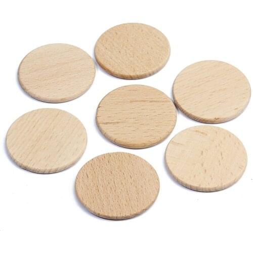 10pcs Wood Pendant Beads Dia 37mm Round Blank Wooden Charms fit Necklace Bracelet Handmade DIY Jewelry Making Findings