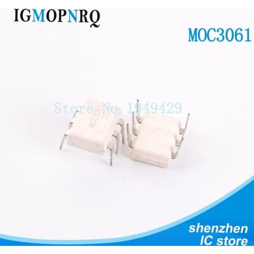10PCS MOC3061 DIP6 Triode and SCR output optocoupler 600V Triac ZC Driver Output Optocoupler New