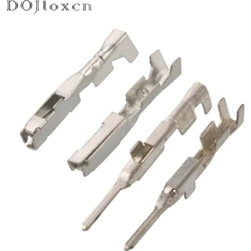 20/50/100/200 Pin1.2MM Copper Nickel-Plated Tin Crimping Terminal Non-Insulated Automotive Electrical Connector Male Female Pins