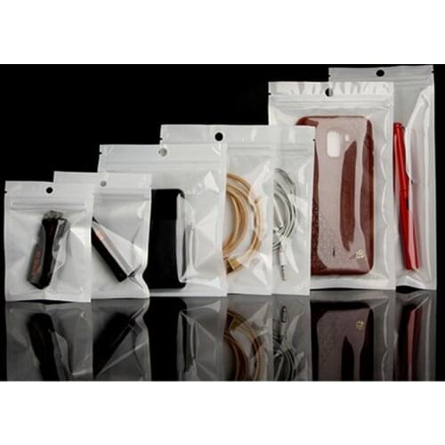 50PCS Self Lock Self-zip Plastic Bag Water Proof Zipper Reclosable Pouch