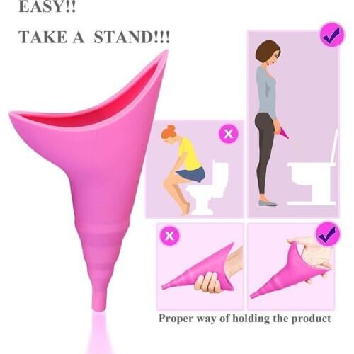 Female Car Emergency Urinal Silicone Female Standing Urinal Outdoor Portable Folding Urinal Artifact Urinal Station Urinal