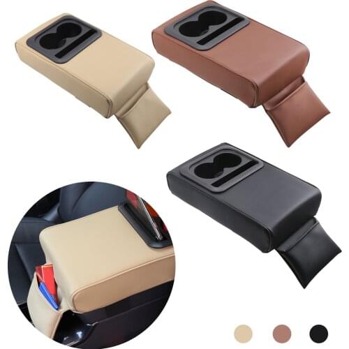 Car Armrest Box Cover Bracket Heighten Universal car Arm Center Console Arm Rest Cushion auto Water Cup Phone Holder Organizer