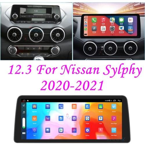 12.3" Android 10 6G 128G Car Radio Carplay For Nissan Sylphy 2020-2021 GPS Navigation Video Multimedia Player Head Unit BT Wifi