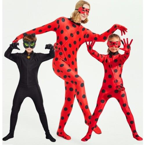 Ladybug girl child adult stage acting costume clothes Reddy anime costume one-piece tights