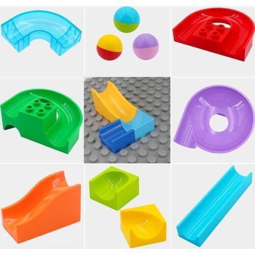 DIY Large Particle Building Blocks Tube Track Ball Slide Bulk Parts Accessories Assemble Bricks figure Model Children Toy