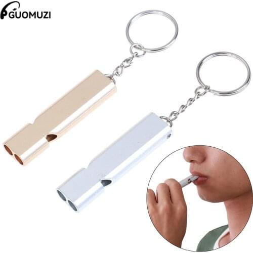 Dual-tube Survival Whistle Portable Aluminum Safety Whistle Outdoor Hiking Camping Safe Survival Emergency Whistle Multi Tool