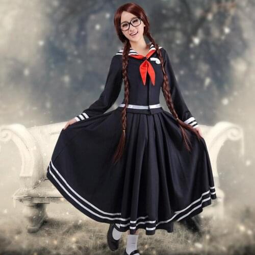 Game Danganronpa Toko Fukawa Halloween Cosplay Costume Dangan-Ronpa School Uniform for Womens Girls Tops+Skirt+Tie Full Set
