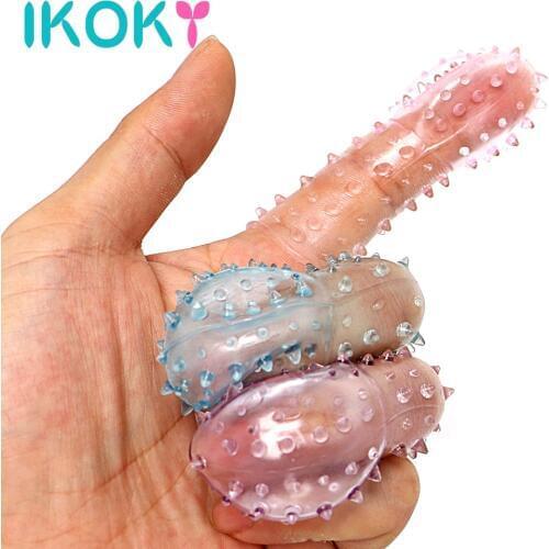 IKOKY 3Pcs/Set Flirting Spike Glove G-spot Massage Adult Sex Toys for Women Barbed Finger Sleeve Gloves Sex Product
