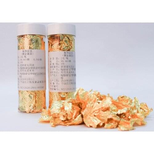 2/10g Imitation Gold Sliver Foil Leaf Flake Sheets Bulk Foil Paper for DIY Nail Art Decor Candle Mold Making Decor Arts