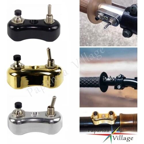Custom Motorbike 7/8" 1" Handlebar Mini Toggle Switch Push Button Retro Universal Switches Block for Cafe Racer Scrambler Bobber