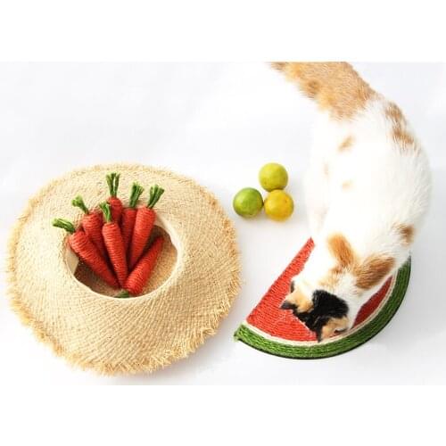Carrot Watermelon Shaped Knot Ropes Pet Dog Toys Chew Cat Toy Sisal Scratching Toys For Small Dogs Molar Biting Playing Products