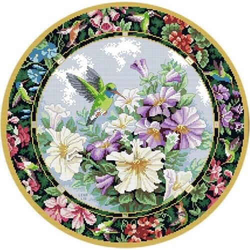 Cross Stitch Counted Kits Stamped Cross-Stitching Pattern 14CT Fabric Embroidery Needlepoint Kit Wreath the Sweet Nectar