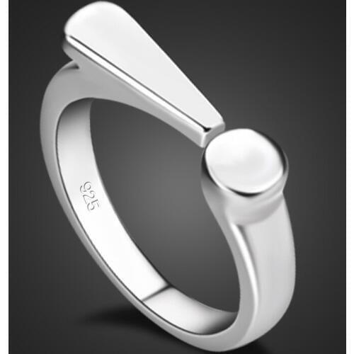 New fashion exclamation ring. Simple and solid 925 sterling silver women ring adjustable size index finger ring. Silver jewelry