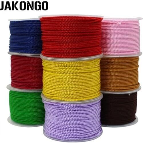 JAKONGO 1.5mm Silky Braiding Milan Cord Thread For Jewelry Making Rope for DIY Bracelet Necklace Handmade 50yards 16colors