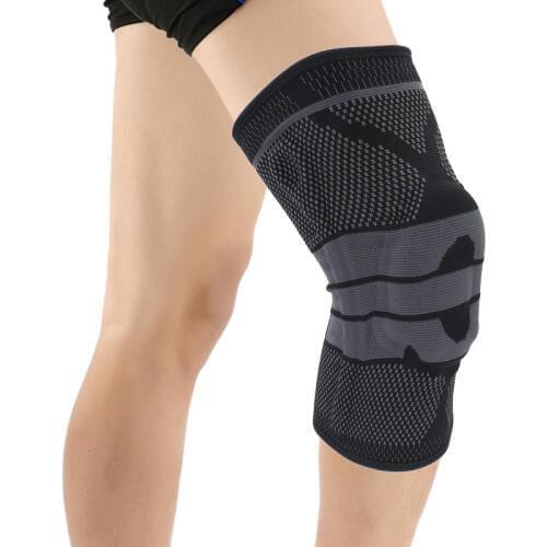 COYOCO Silicon Pad Spring Support Knee Brace 1 Pair Leg Arthritis Injury Gym Sleeve Knee Pad Warm Black Grey Meniscus Kneepad