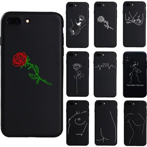 Modern Art Hand Rose Girl Body soft silicon case For iphone 6 6s Plus 11 Pro Max 7 8 Plus 5s SE X XS Max XR Phone Cover Case