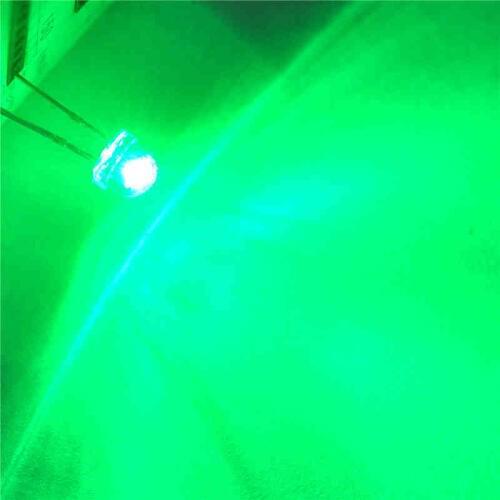 LED light-emitting diode straw hat 5MM white hair green light (50pcs)