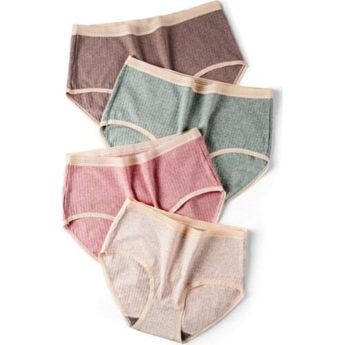 100% Cotton Solid Womens Panties Briefs Large Size High Waist Soft Female Underwear Skin-friendly Underpants Lady Intimates 4XL