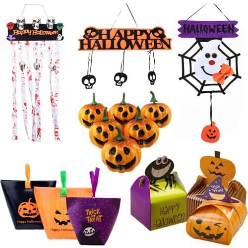 Halloween party Decoration HAPPY HALLOWEEN Hanging Hangtag Window door Decoration Doorplate Halloween Pumpkin Hanging Strips HY2