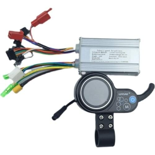 Motor Brushless Controller,36V 48V 350W Waterproof Electric Bicycle Scooter Brushless Controller Kit with LCD Display Meter