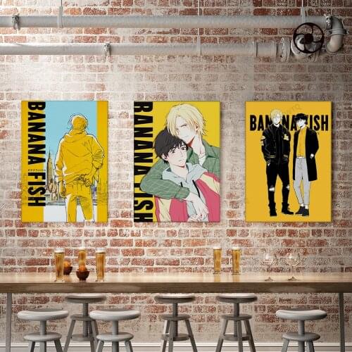 WTQ Japan Anime Retro Poster Banana Fish Posters Manga Painting Canvas Painting Wall Decor Wall Art Picture Room Decor Home Deco