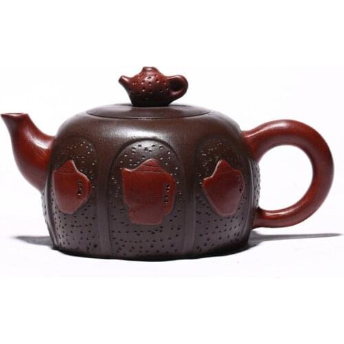 Yixing Purple Clay Teapot Handmade Teapot Old Purple Clay Fuqi Donglai Kungfu Tea Set Teapot Cute Teapot Chinese Tea Set
