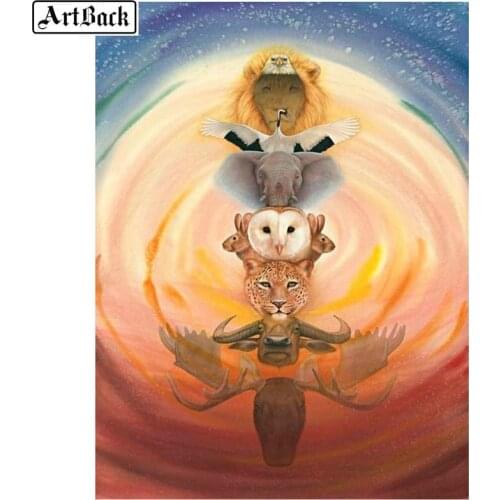 Animal 5d diamond painting owl tiger lion 3d diamond embroidery diamond mosaic home decoration painting