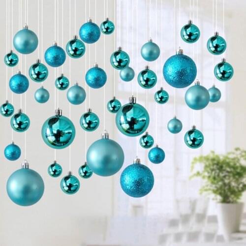 24 Pcs/Set Mixed Size 4/6/8CM Glitter Christmas Tree Ball Baubles Colorful Xmas Party Home Garden Christmas Decoration Supplies
