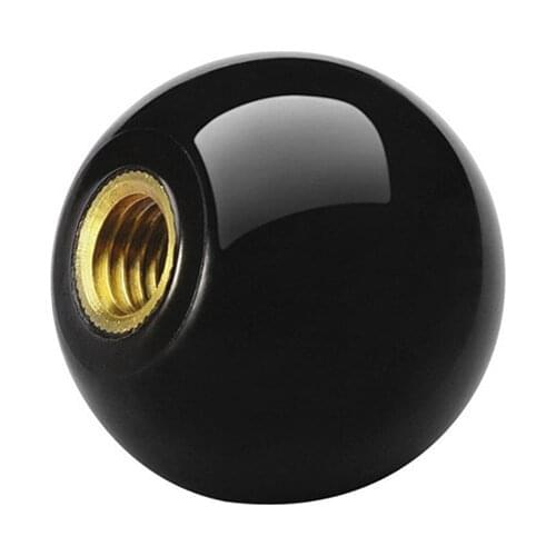 3pcs M4 M5 M6 bakelite ball machine tool handwheel handle nuts copper core round hand nut black color 16mm-30mm diameter