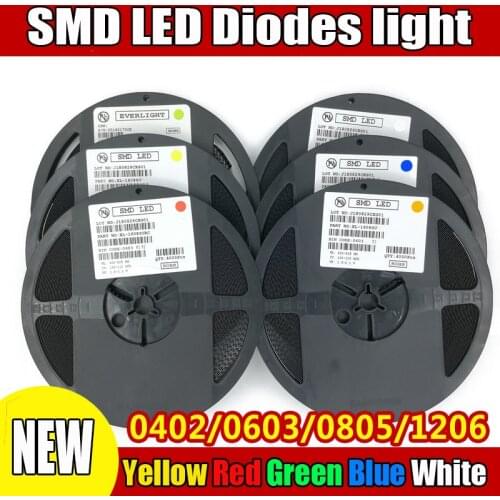 3000PCS 0402 SMD LED Light-Emitting Diode Smd Red Yellow Blue Green White Warm Orange RGB 1.0*0.5*0.4MM 1005 Super Bright