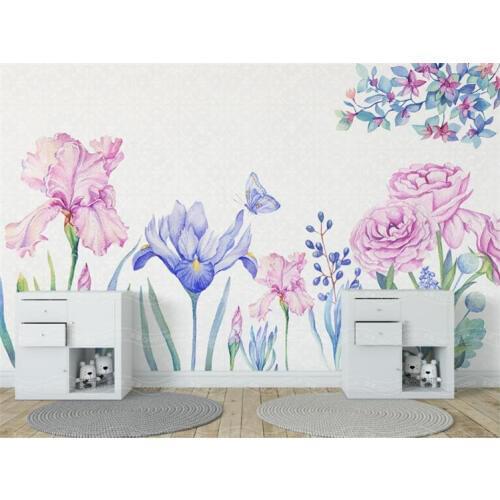 3D Flower Butterfly Wallpaper Mural Bedroom TV Backdrop Wall Decor Floral Photo Murals Wall Paper papel de parede para quarto
