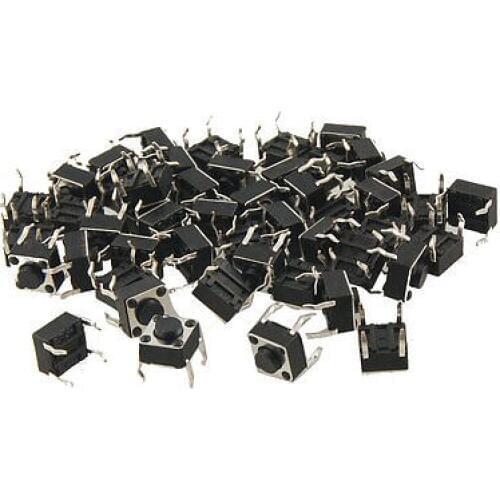 48 x PCB Momentary Tactile Tact Push Button Switch 4 Pin DIP 6 x 6 x 4mm