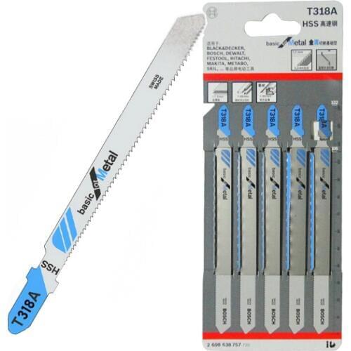 5pcs T318A HCS Curved Extra Long Jigsaw Blades 132mm Jig saw Blade for Metal Cutting