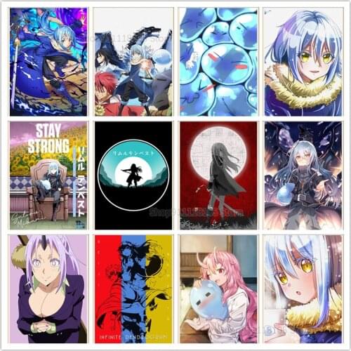 5D DIY Diamond Painting Anime Posters That Time I Got Reincarnated As A Slime Retro Poster Diamond Embroidered Mosaic Gift Decor