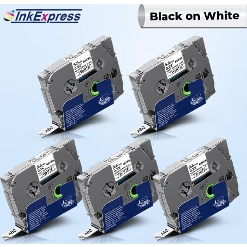 5PK 6mm Hse 211 Hse-211 Heat Shrink Tube Label For Brother Hse-211 Label Tape Industrial Tape For Brother P touch Label Maker