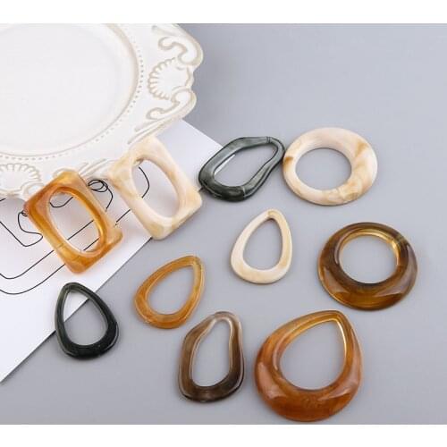 6pcs New Fashion Retro Smudge Hollow Round Rectangular Pendant Drop Earrings For Women Accessories Diy Jewelry Making