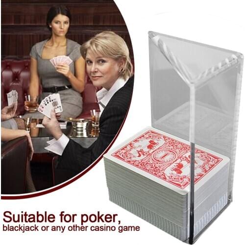 8 Decks Poker Playing Cards Holder Transparent Acrylic Durable Smooth Blackjack Shoe Discard Tray