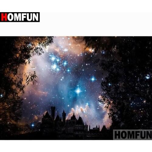 HOMFUN Full Square/Round Drill 5D DIY Diamond Painting "Star castle" Embroidery Cross Stitch 5D Home Decor A15918