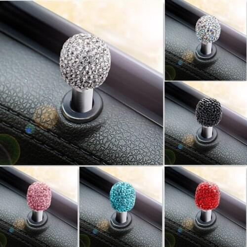 Aluminum alloy Diamond-encrusted Car Styling door pin decoration covers Sticker Interior Bolt circle trim Car inner modification