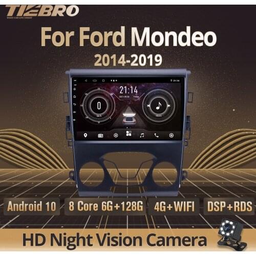 TIEBRO 2 Din Android 10.0 Car Radio For Ford Mondeo 2014-2019 GPS Navigation Stereo Receiver Auto Radio DSP Bluetooth Player IGO