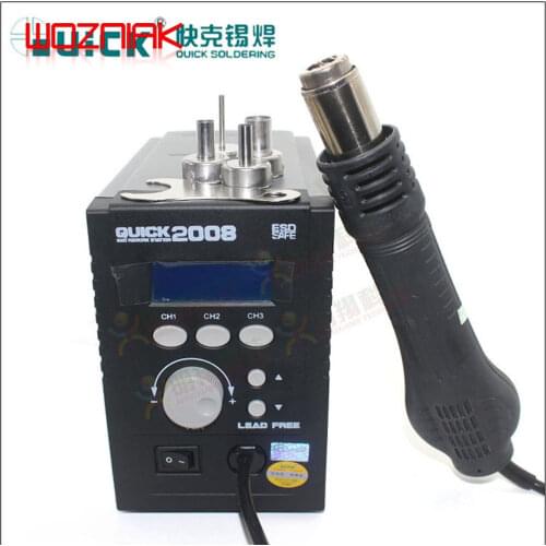 QUICK 2008 Original ESD Lead-Free Digital Display Heat Gun Welding Rework Soldering Station