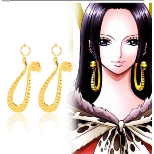 ONE PIECE Boa Hancock Snake Earring Women Earrings Dangler Metal Snake Keychain Cosplay Fashion Accessories earrings for women
