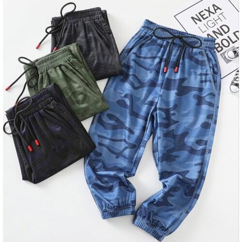 Kids Sport Pants Summer Boys Gym Running Workout Quickly Dry Pants Breathable Net Elastic Waistband Drawstring Pants Trousers