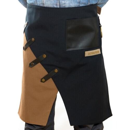 Unisex Men Women Apron Bib Chef Kitchen Apron Barista Apron Bartender Coffee Restaurant Cooking Apron with Pockets