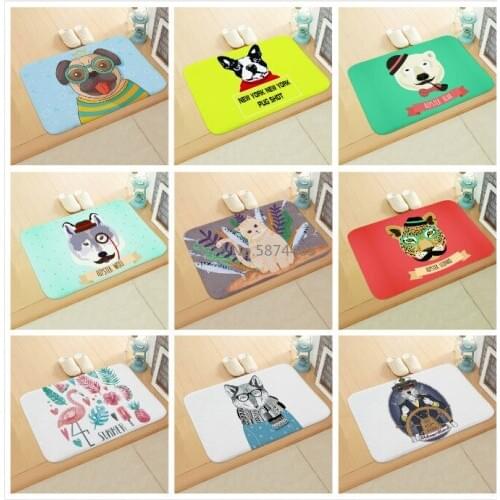 Flannel Printing Cartoon Floor Mat Door Mat Bedroom Bathroom Home Absorbent Non-slip Carpet Floor Mat