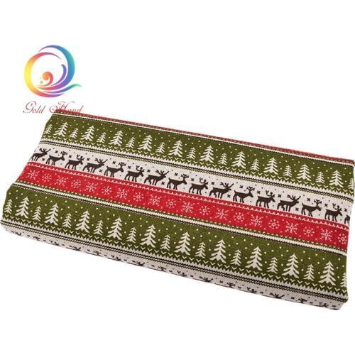 Haisen,Christmas Printed Cotton Linen Fabric For Quilting,Sewing,Sofa,Curtain,Bag,Cushion,Furniture Cover Decoration Half Meter