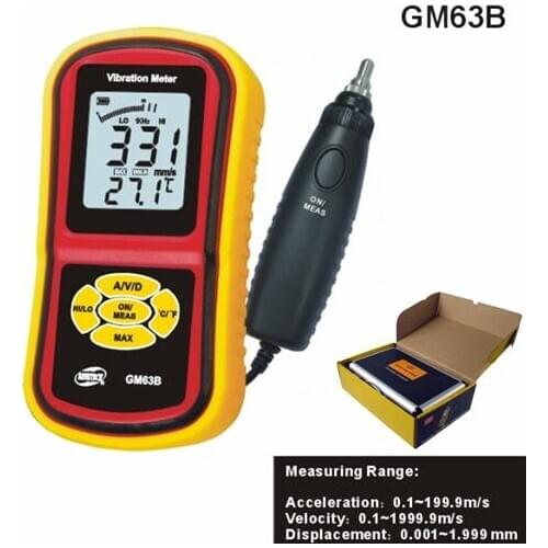 Vibration Meter GM63B Vibration Measurement Handheld Digital Vibration Analysis